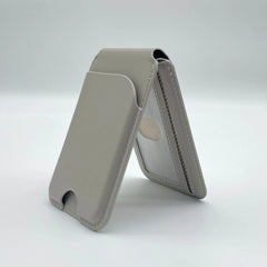 Leather Magnetic Bracket Mobile Holder — 3-in-1 Phone Stand, Card Holder & Magnetic Mount