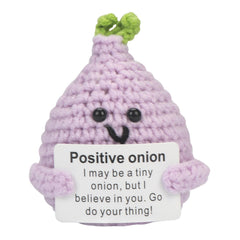 Positive Crochet Onion Gift Emotional Support Nuggets Handmade Positive Crochet Vegetable Encouragement Gift Ornament Emotional Support Crochet Cheer up Decor for Birthday Gift Farewell Gift