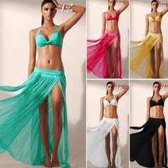 Mesh Beach Skirt and Bikini Cover-Up (4-Piece Set)