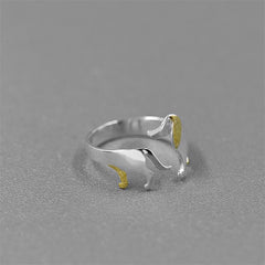 Silver Open Dog Ring