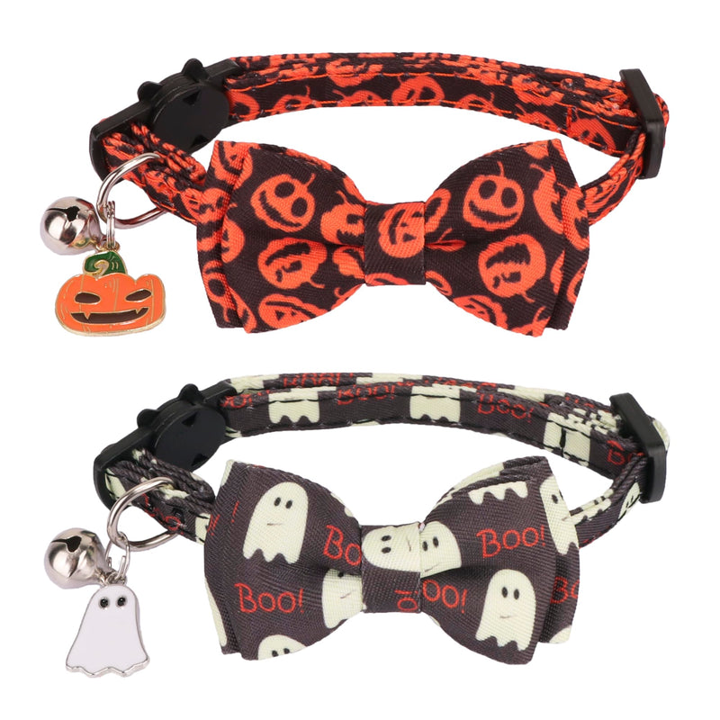 Halloween Cat Collar with Bowtie Bell 2 Pack