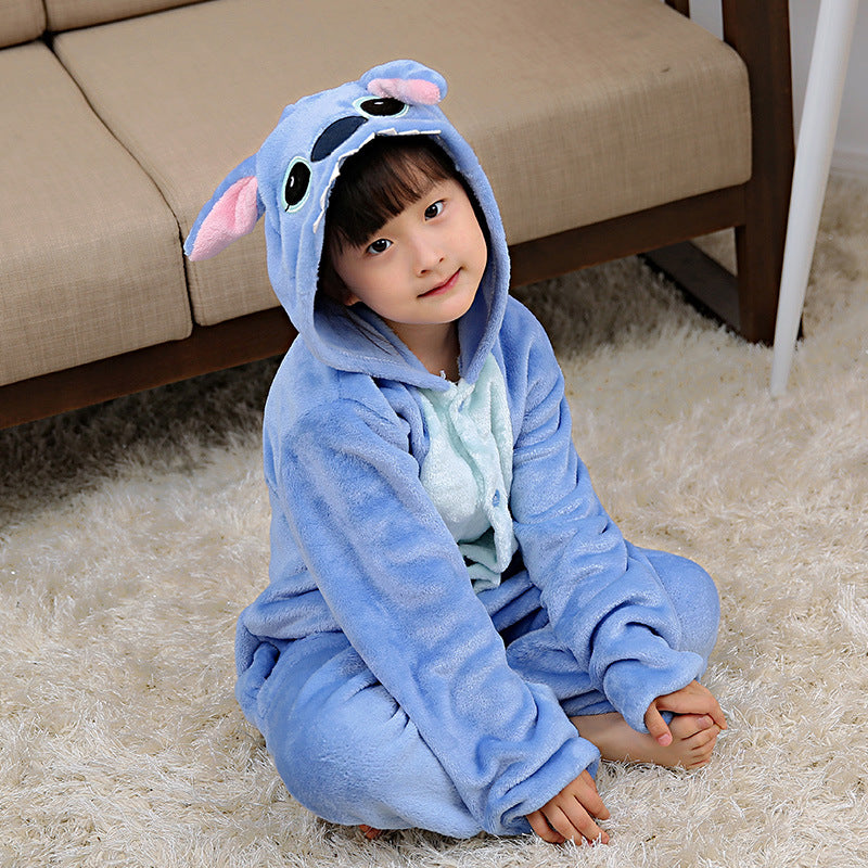 Kids' Fleece Onesie Pajamas with Cartoon Design