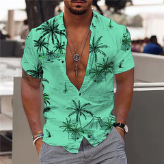Men's Summer 3D Print Lapel Tee