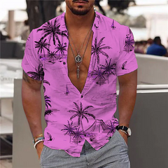 Men's Summer 3D Print Lapel Tee