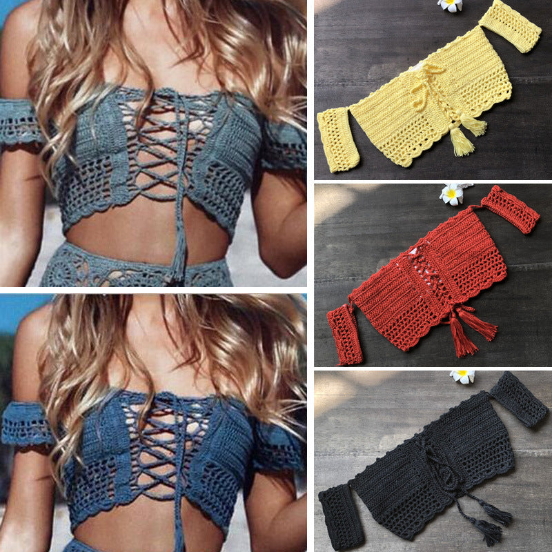 Handmade Crochet Bikini Skirt and Yoga Top