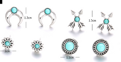 Boho Chic Women's Earring Set with 6 Pairs (One Set)
