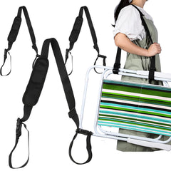 3 Pack Carry Strap for Beach Chair Adjustable Beach Chair Backpack Straps Universal Folding Chair Shoulder Strap Replacement for Beach Camping Backpacking Picnics Scooter Foldable Bikes (Black)