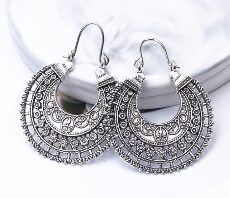 Boho Chic Hollow Alloy Earrings