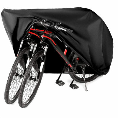 AngLink Bike Cover for 2 Bikes - 210D Oxford Outdoor Waterproof Bicycle Covers with Lock Hole All Weather Protection Bikes Storage Cover for Mountain Road Electric Beach Cruiser Hybrid