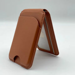 Leather Magnetic Bracket Mobile Holder — 3-in-1 Phone Stand, Card Holder & Magnetic Mount