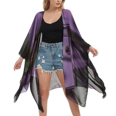 Womens Bohemian Floral Chiffon Beach Cover up Swimsuit Kimono Summer Swimwear Cardigans