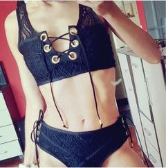 Lace Bikini with Tie Straps