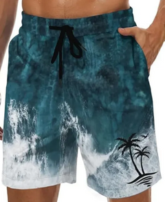 Breezy 3D Print Beach Shorts
