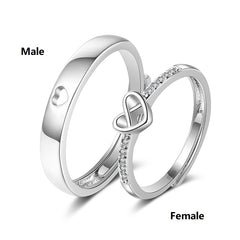 S925 Valentine's Day Heart Ring - Heart to Heart Design