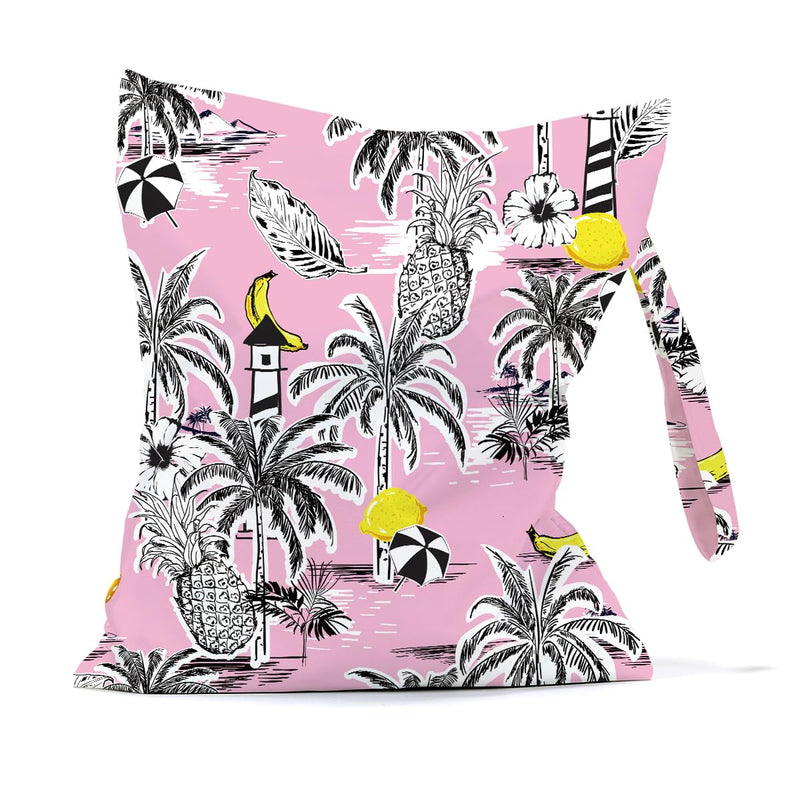 JRHung Waterproof Wet Bag Reusable Cloth Diaper Wet Dry Bag Large Travel Laundry Bag Dirty Clothes Bathing Suit Workout Bag for Gym Swimsuit Swimming Yoga Travel Pool Beach Pineapple