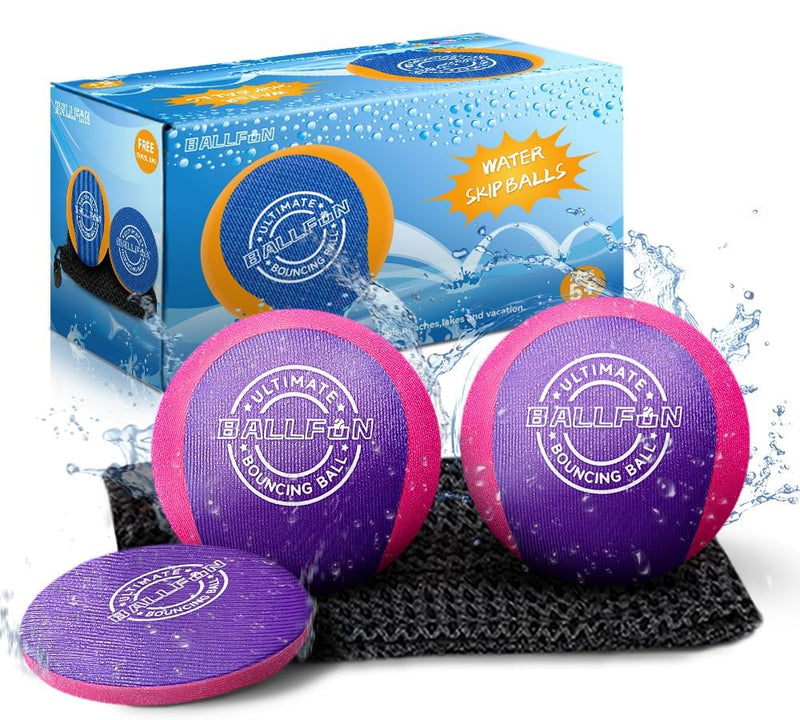 AquaSkip Family Pool Balls - Purple Water Skipping Fun