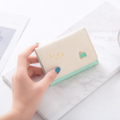 Baby Elephant Print Coin Purse and Card Holder Wallet