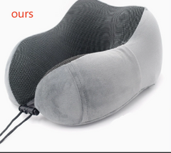 Memory Foam Travel Pillow with Earplugs & Storage Bag