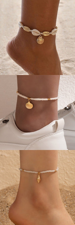 Boho Shell Charm Anklet