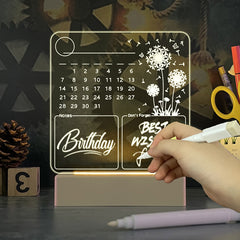 Luminous Acrylic Calendar Board