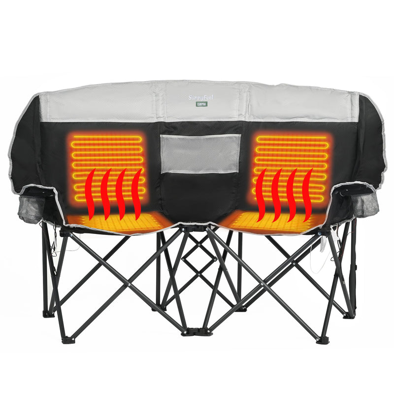 Dual Heated Camping Loveseat