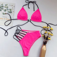 Poolside Glitz Patterned Bikini: Comfort Meets Splash