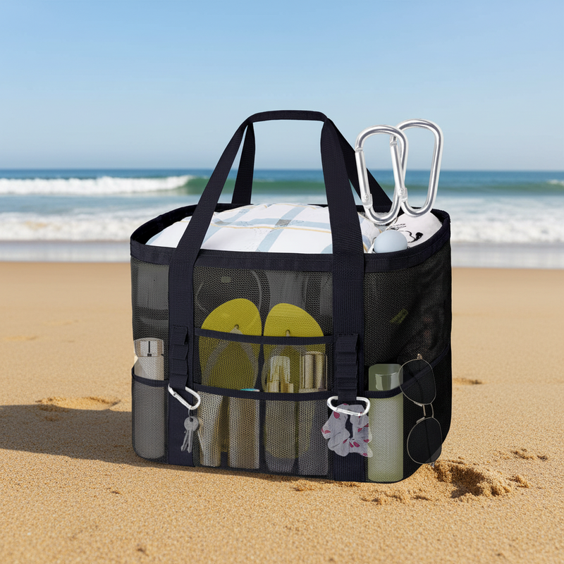 Mesh Beach Tote - Sand Scene