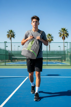 Teen Heading to the Court with Gray MaxiFit Backpack
