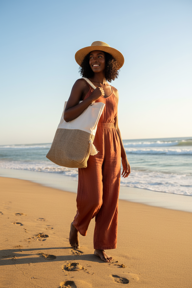 Tribeca Tribe Beach Bag - Black Woman Lifestyle