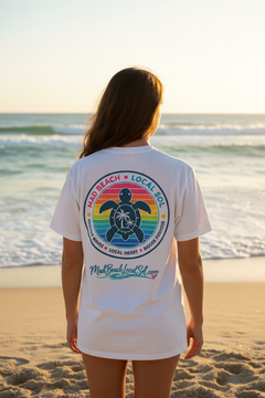 White Sol Crest T-shirt beach lifestyle