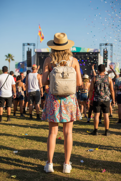 Woman at Festival with Adidas Mini Backpack